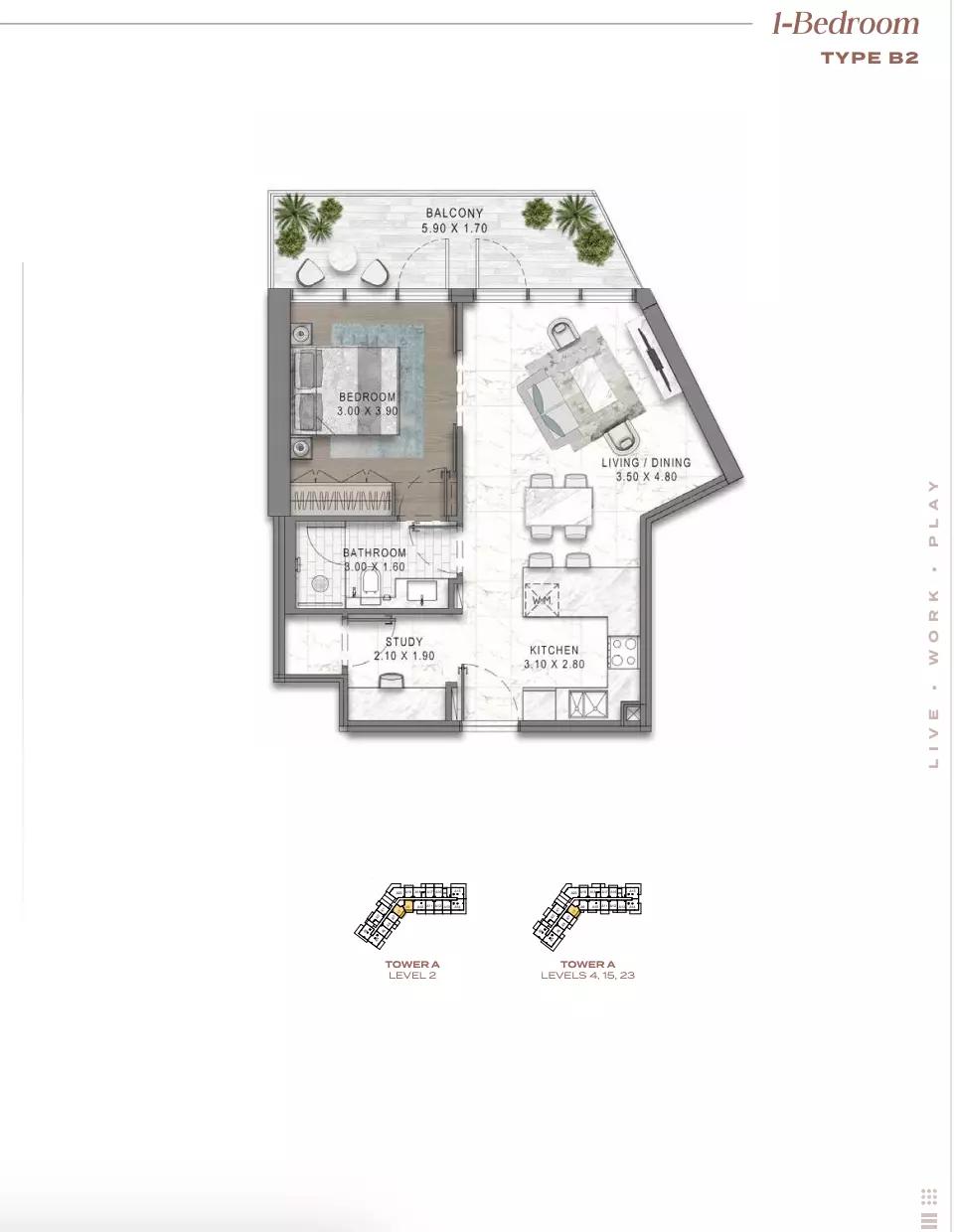 Floor plan Type B2-Tower A