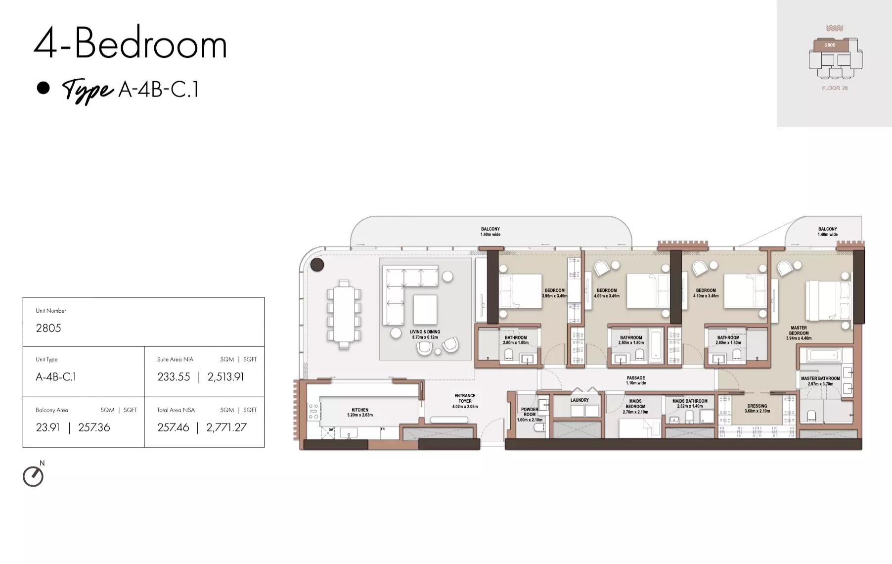 Floor plan Type C1-Tower A
