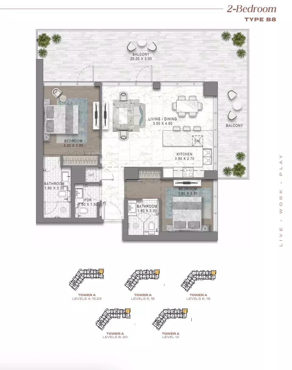 Floor plan Type B8-Tower A
