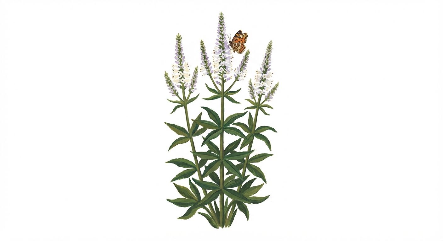 Culver's Root (Veronicastrum virginicum), colorful illustration