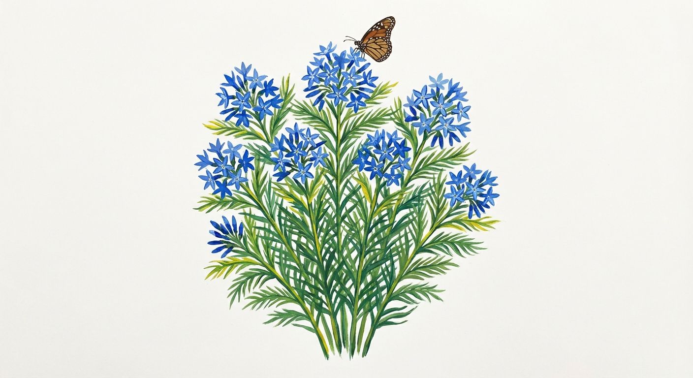 Arkansas Bluestar (Amsonia hubrichtii), colorful illustration