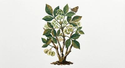 Wafer Ash (Ptelea trifoliata), colorful illustration