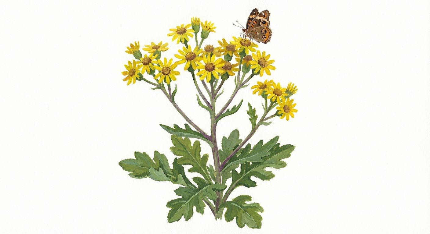 Small's Ragwort (Packera smallii), colorful illustration