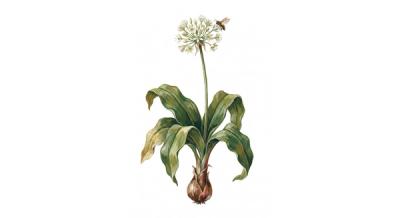 Ramps (Allium tricoccum), colorful illustration