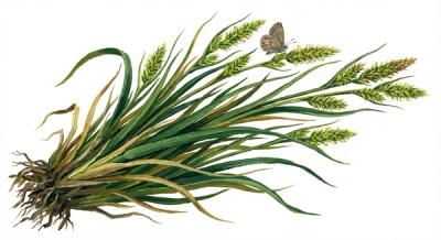 Sallow Sedge (Carex lurida), colorful illustration