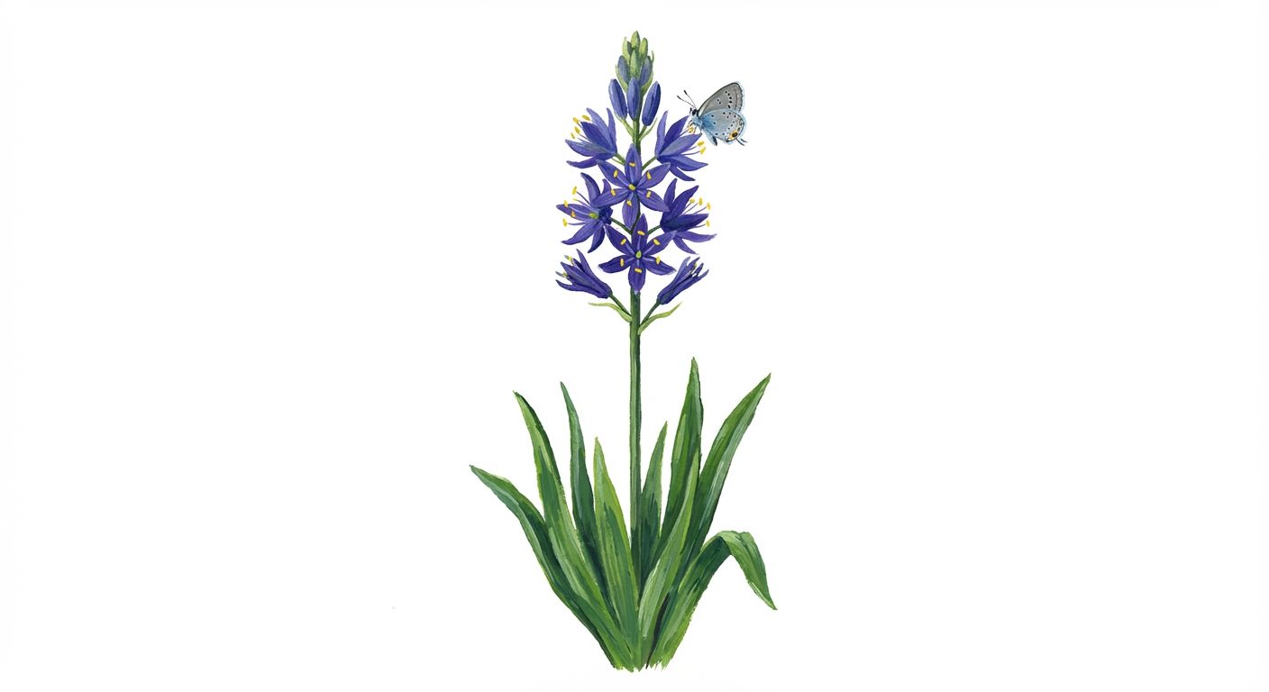 Wild Hyacinth (Camassia leichtlinii), colorful illustration