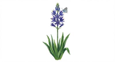 Wild Hyacinth (Camassia leichtlinii), colorful illustration