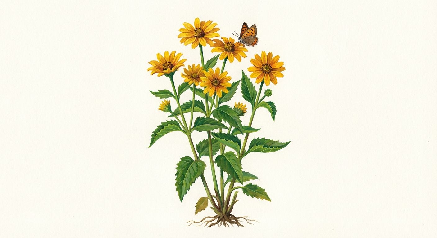 Perennial Sunflower (Heliopsis helianthoides), colorful illustration