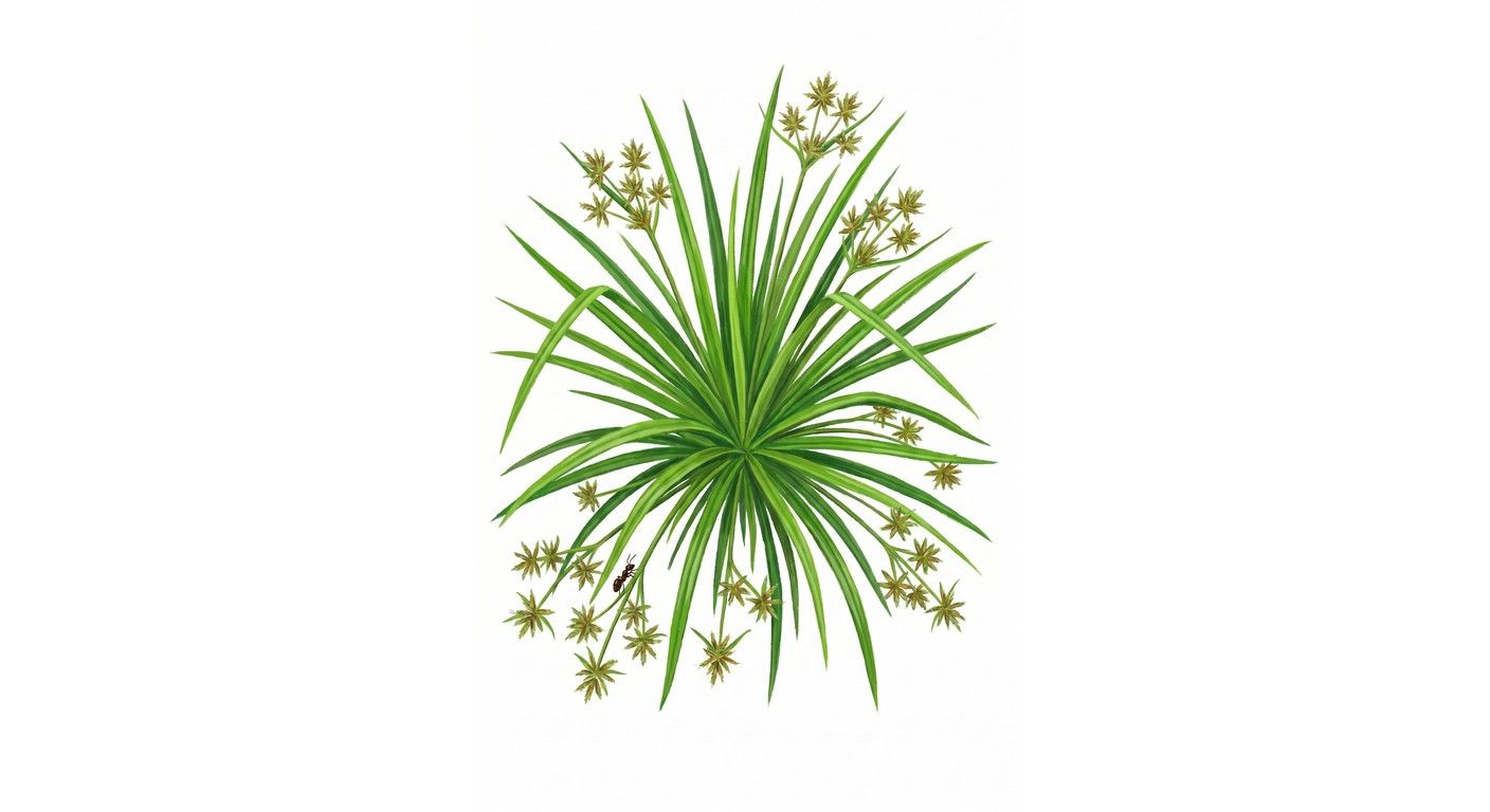 Eastern Star Sedge (Carex radiata), colorful illustration