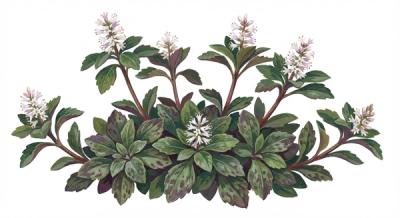 Allegheny Spurge (Pachysandra procumbens), colorful illustration