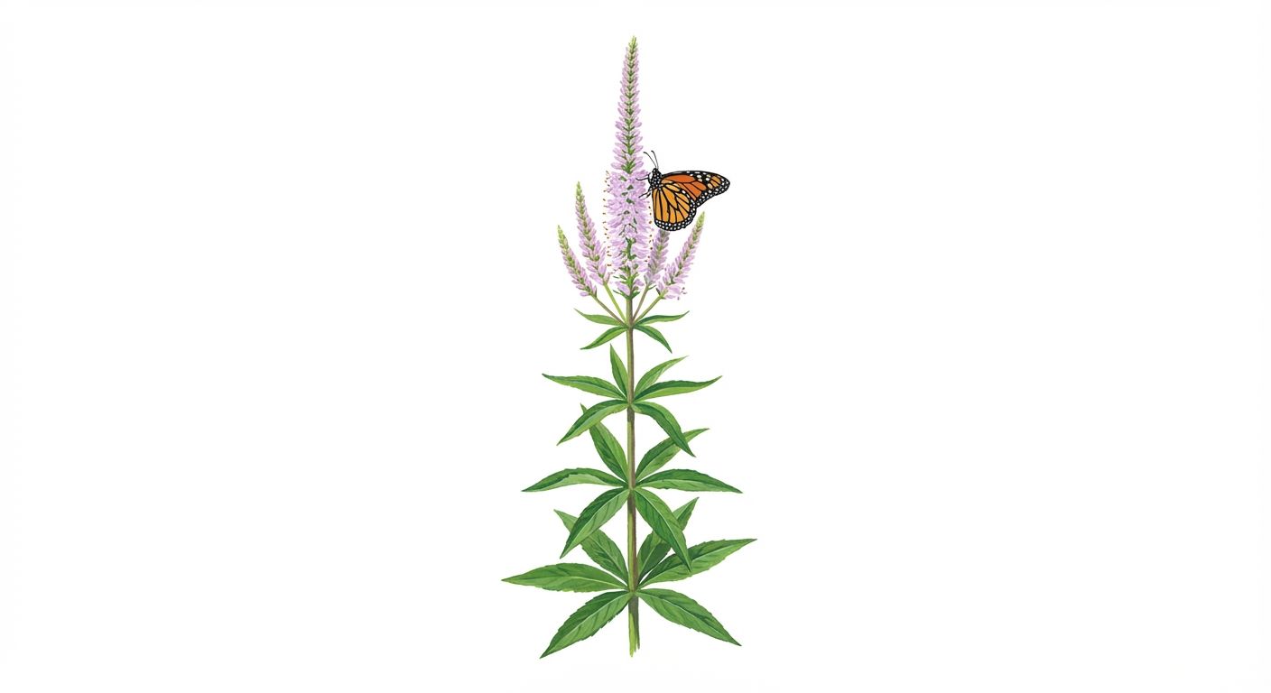 Culver's Root 'Lavendar Towers' (Veronicastrum virginicum 'Lavendar Towers'), colorful illustration