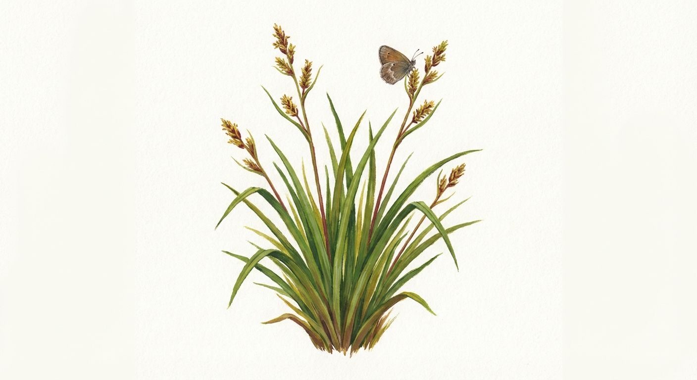 Eastern Wood Sedge (Carex blanda), colorful illustration