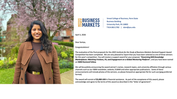 ISBM 2025 Doctoral Award & Doctoral Fellow ~$5,000