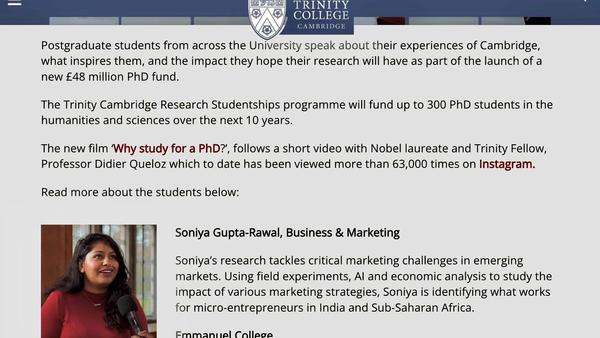 Why study for a PhD at Cambridge?