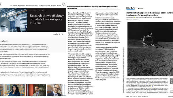 The Frugal Space Race: Innovation in the Satellite Space Programme