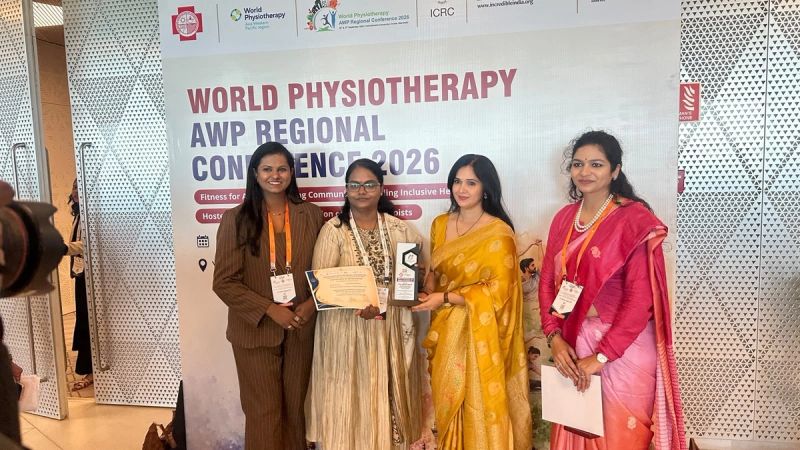 Dr. Reema with colleagues at the World Physiotherapy AWP Regional Conference 2026
