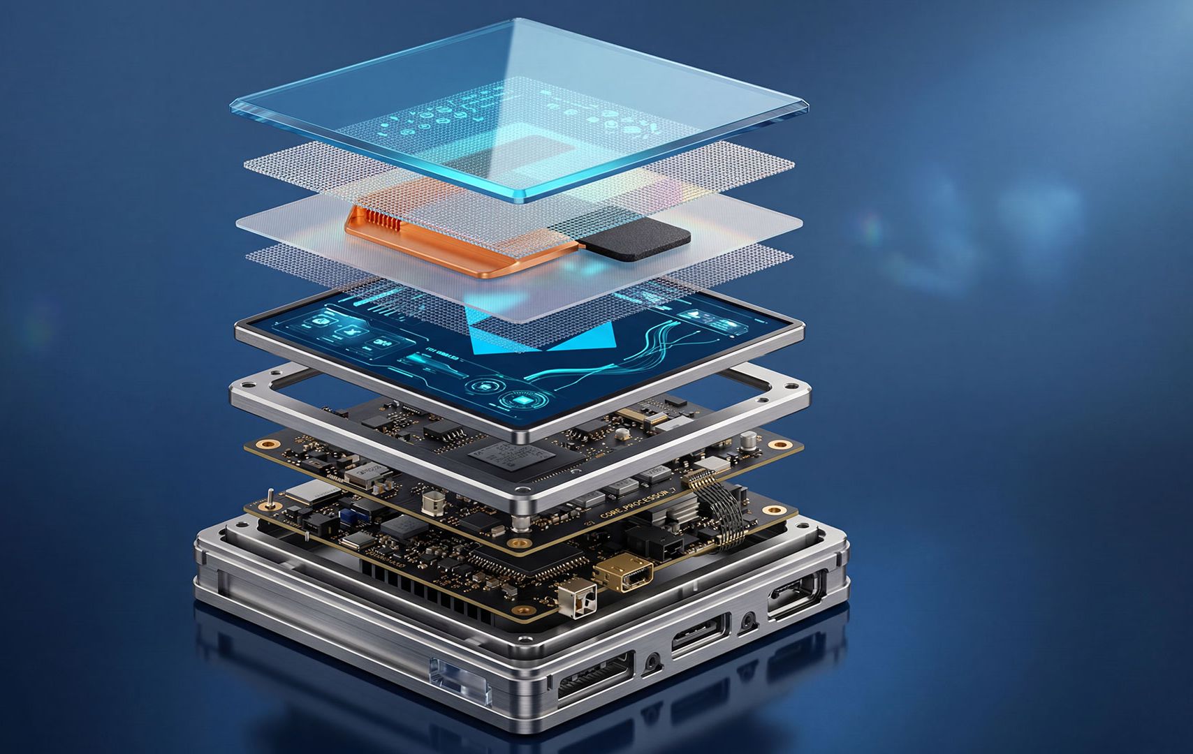 Embedded HMI Components in Explosionszeichnung