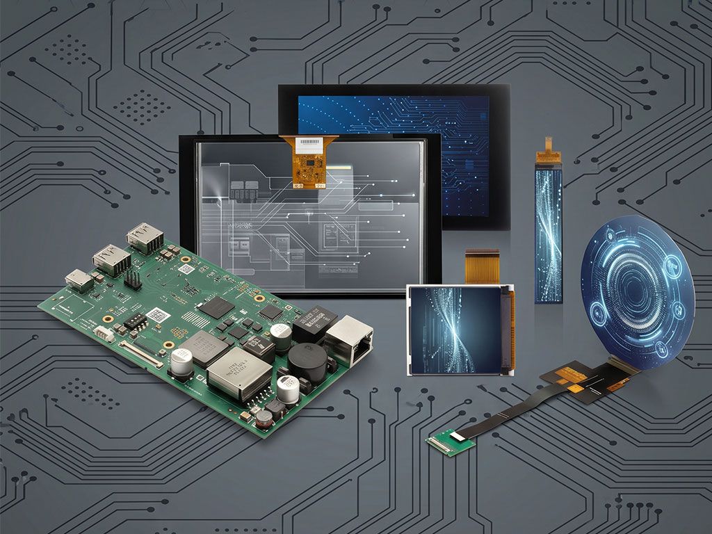  Abgebildet ist einer Frontansicht ein kompaktes Bauteil. Zu sehen sind die einzelnen elektronischen Bausteile und Komponenten. 