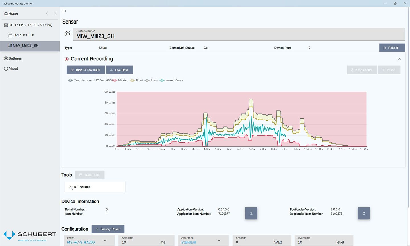 Teach Curve - Power Monitoring - Screenshot