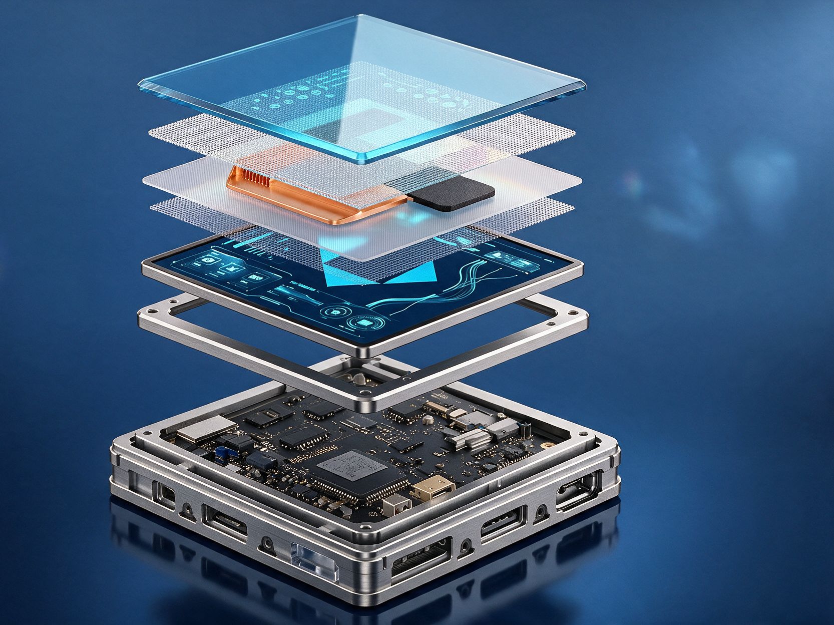 Embedded HMI Components in Explosionszeichnung