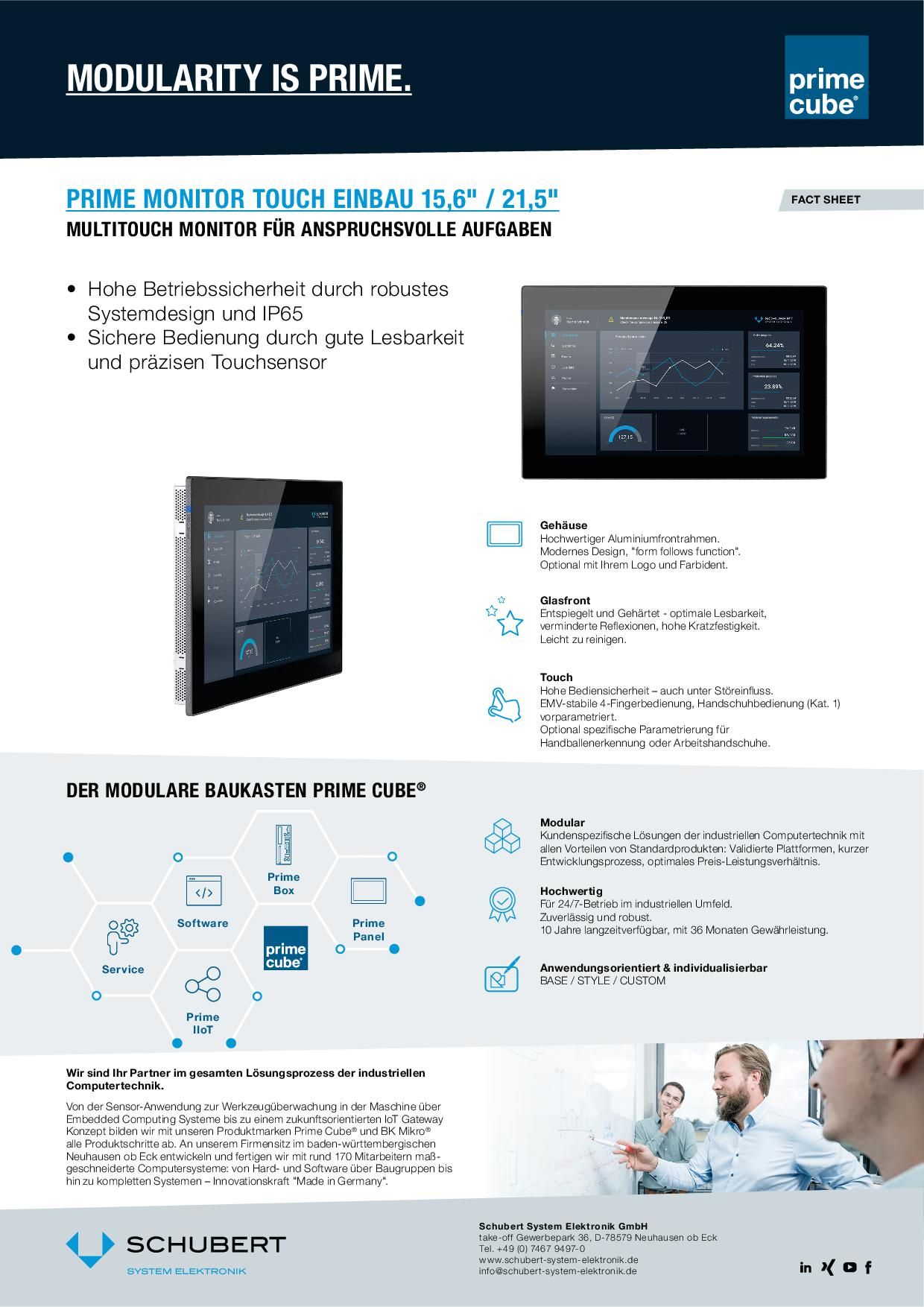 Vorschau Factsheet Prime Monitor Touch Einbau 15,6" / 18,5" / 21,5"