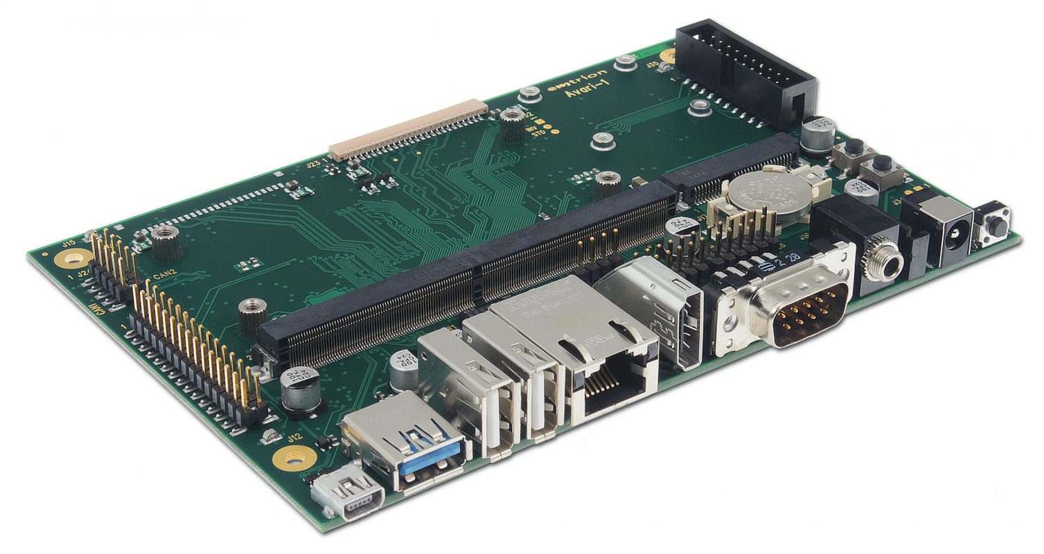 Avari Baseboard von emtrion mit SATA, miniPCIe, USB 3.0 und CSI-2-Kameraschnittstelle für industrielle Embedded-Systeme