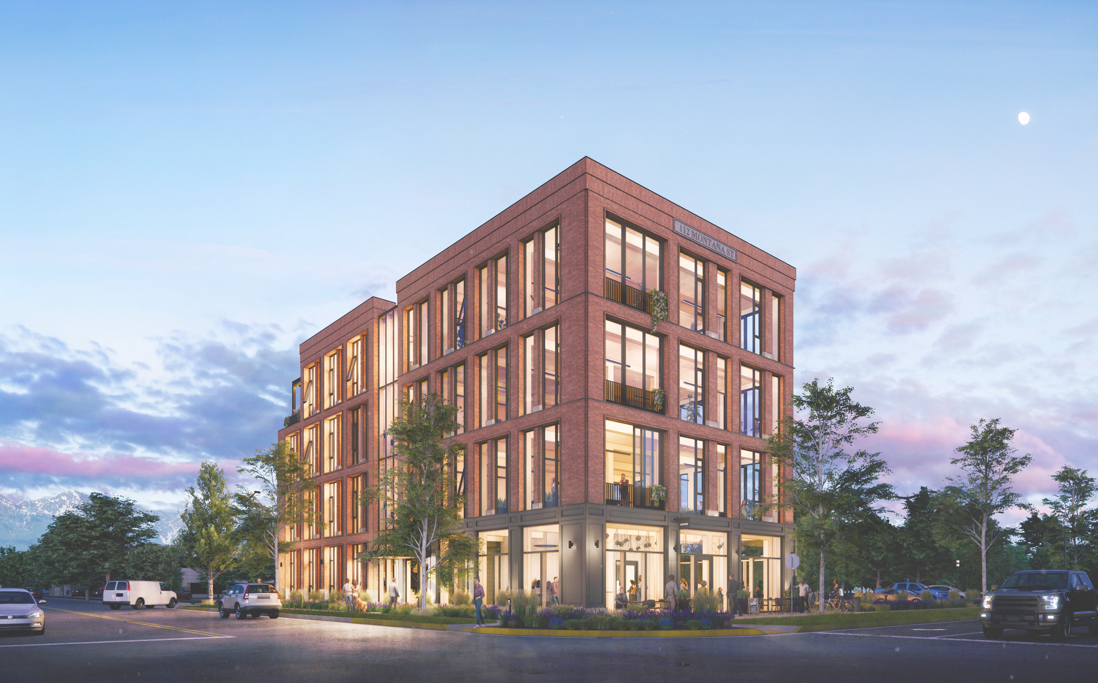 Render of the corner of the bowman building