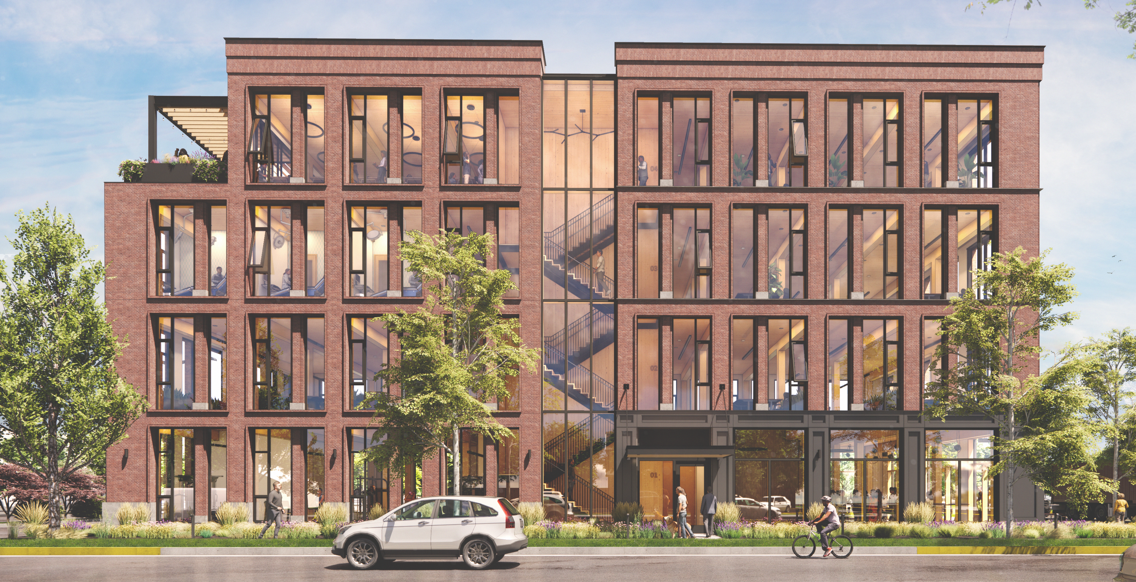 Rendering of the entire front face of the building from Montana Street