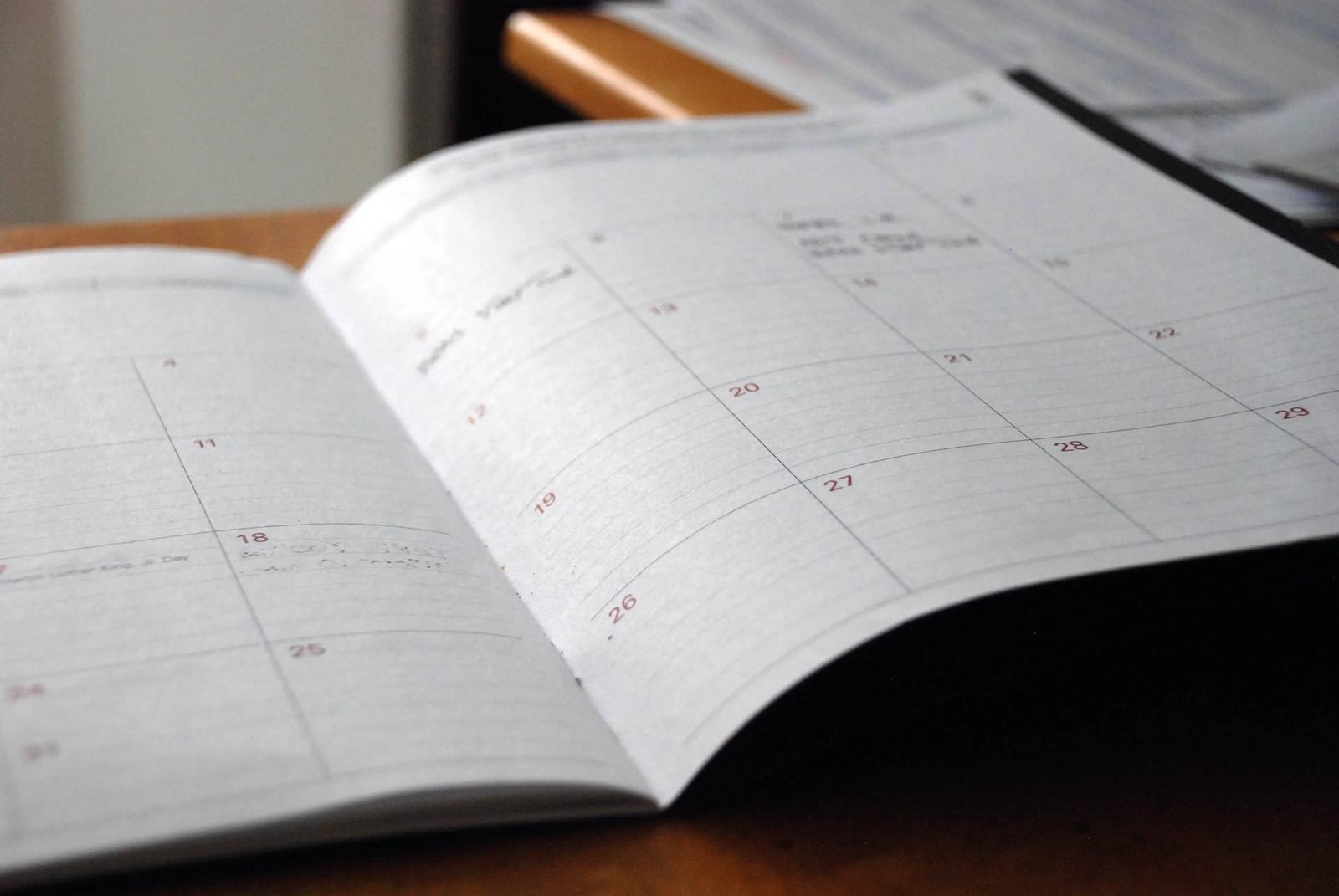 Monthly planner book