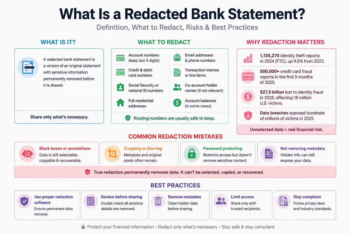 Redacted Bank Statement