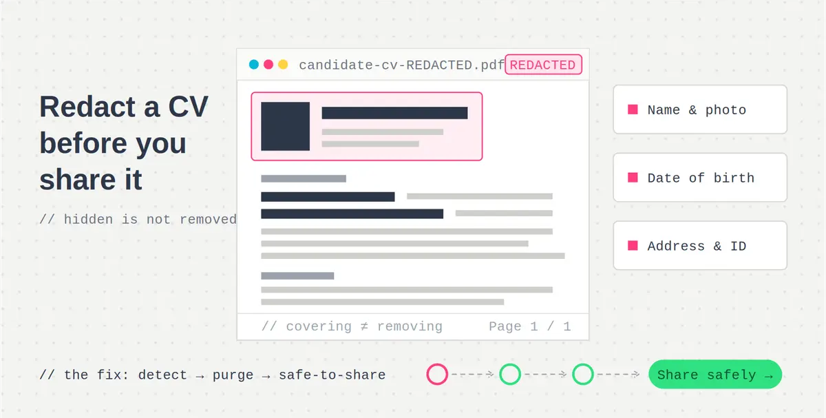 How to Redact a CV: A Practical Guide to Protecting Privacy and Reducing Bias