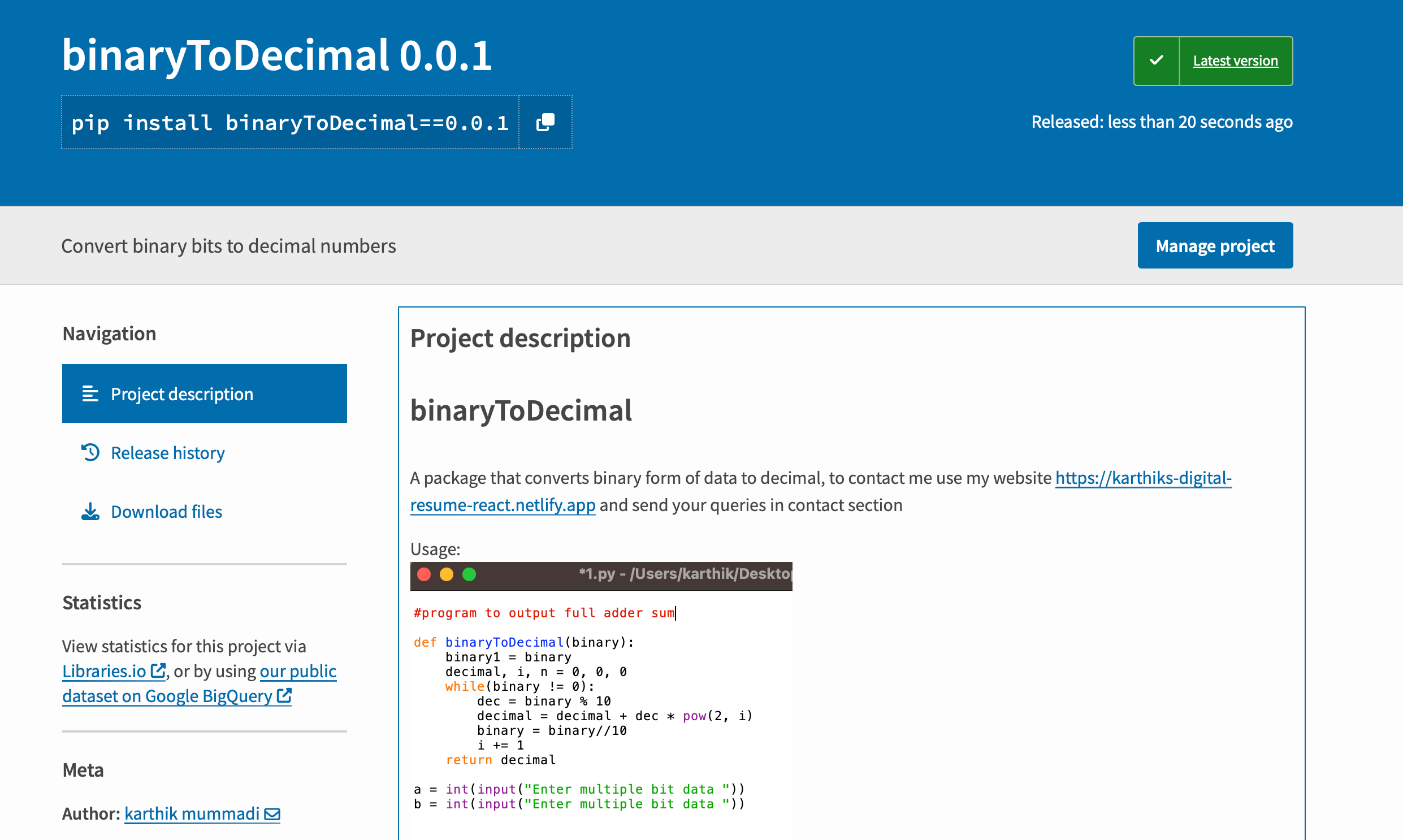 Published Python Packages