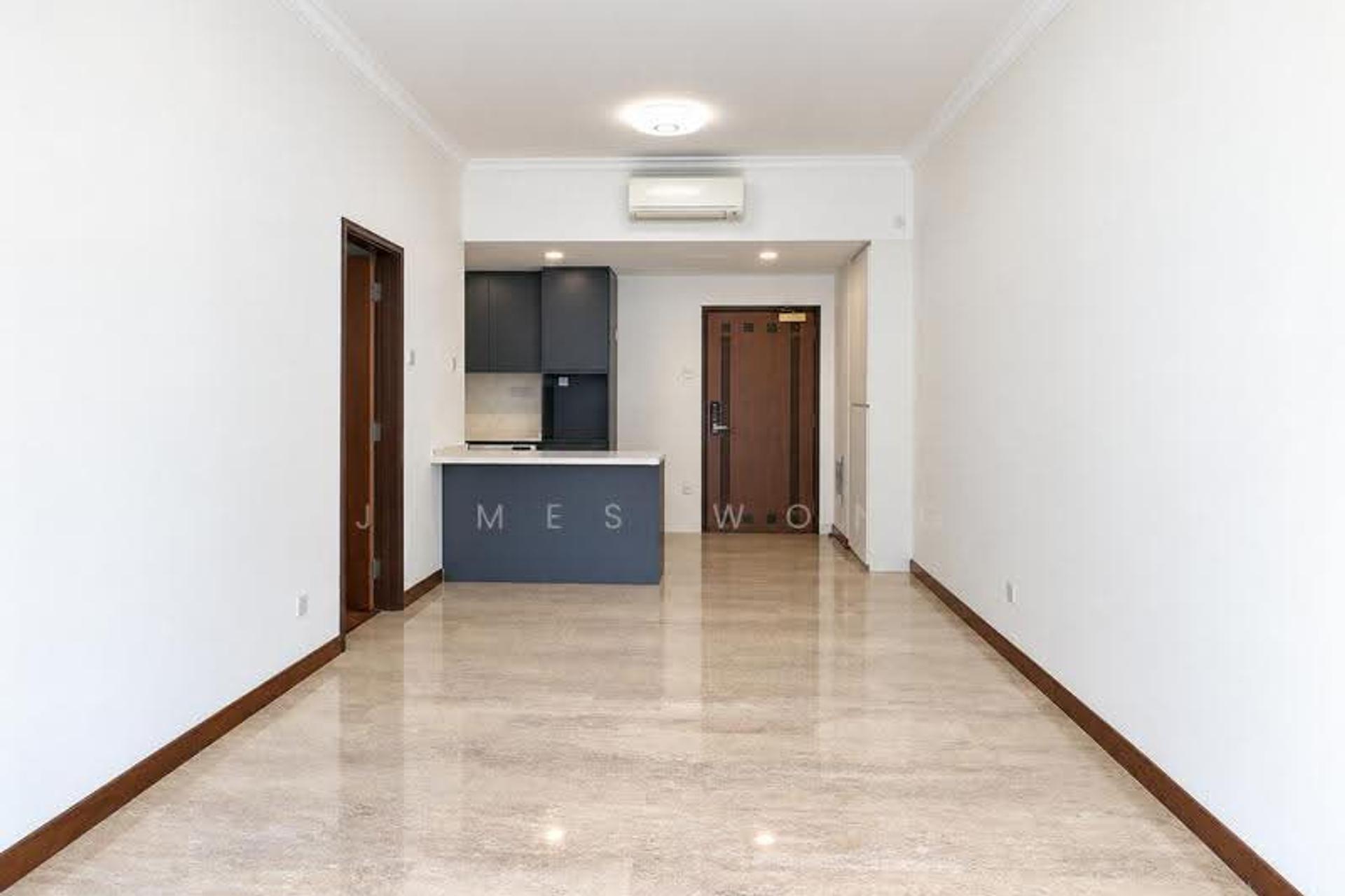 Living room, looking towards the kitchen