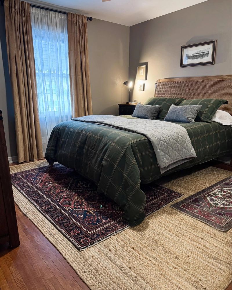 Master bedroom refresh with Turkish rug collection and mid-century styling