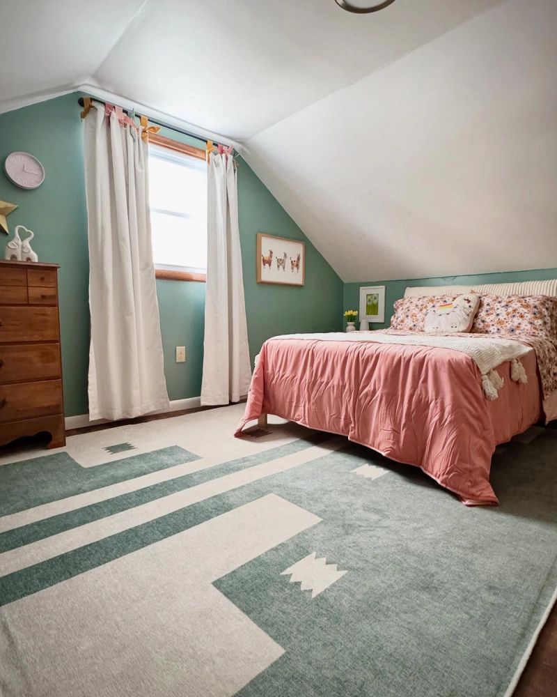 Budget-friendly kids bedroom refresh with reused furniture and new textiles