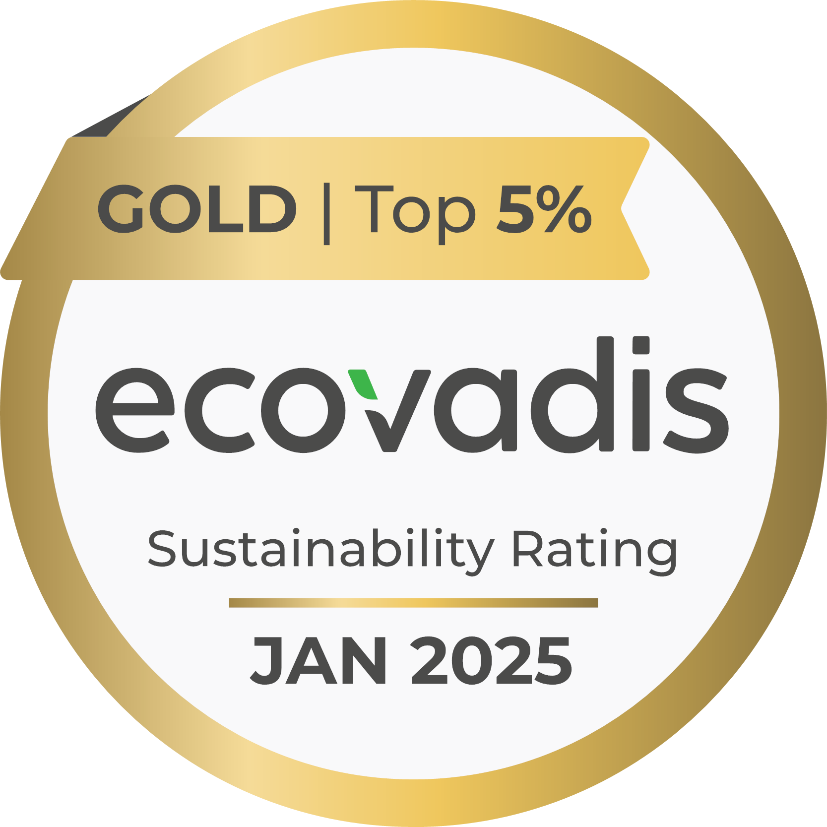 EcoVadis Gold — Top 5% Sustainability