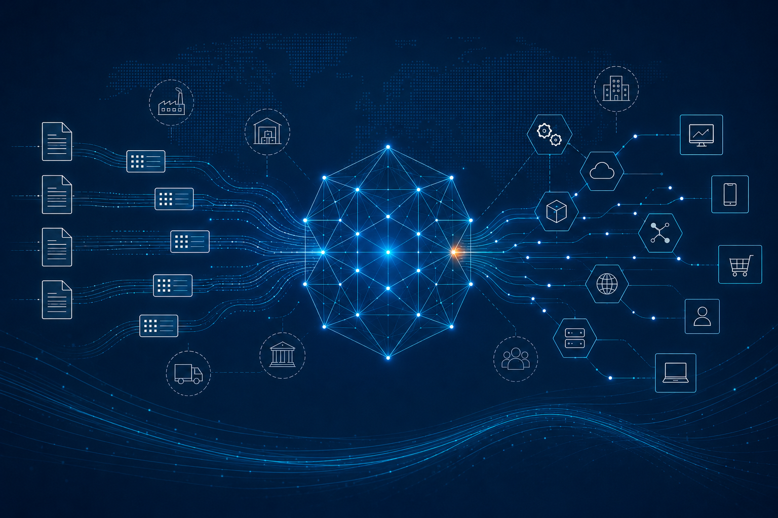 A single orchestration layer connecting EDI document flows to modern API-driven systems