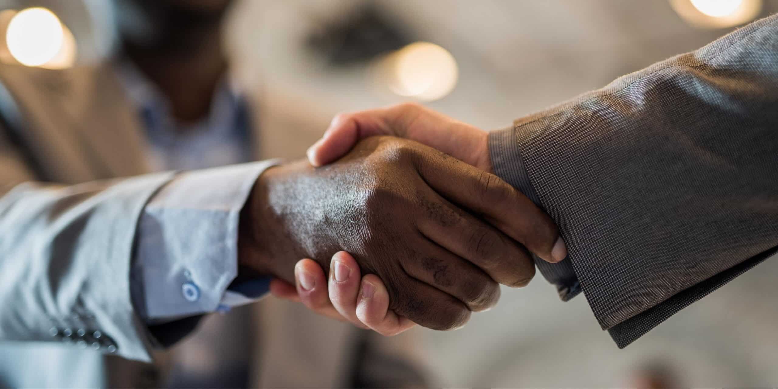 Close up of handshake symbolising supplier onboarding