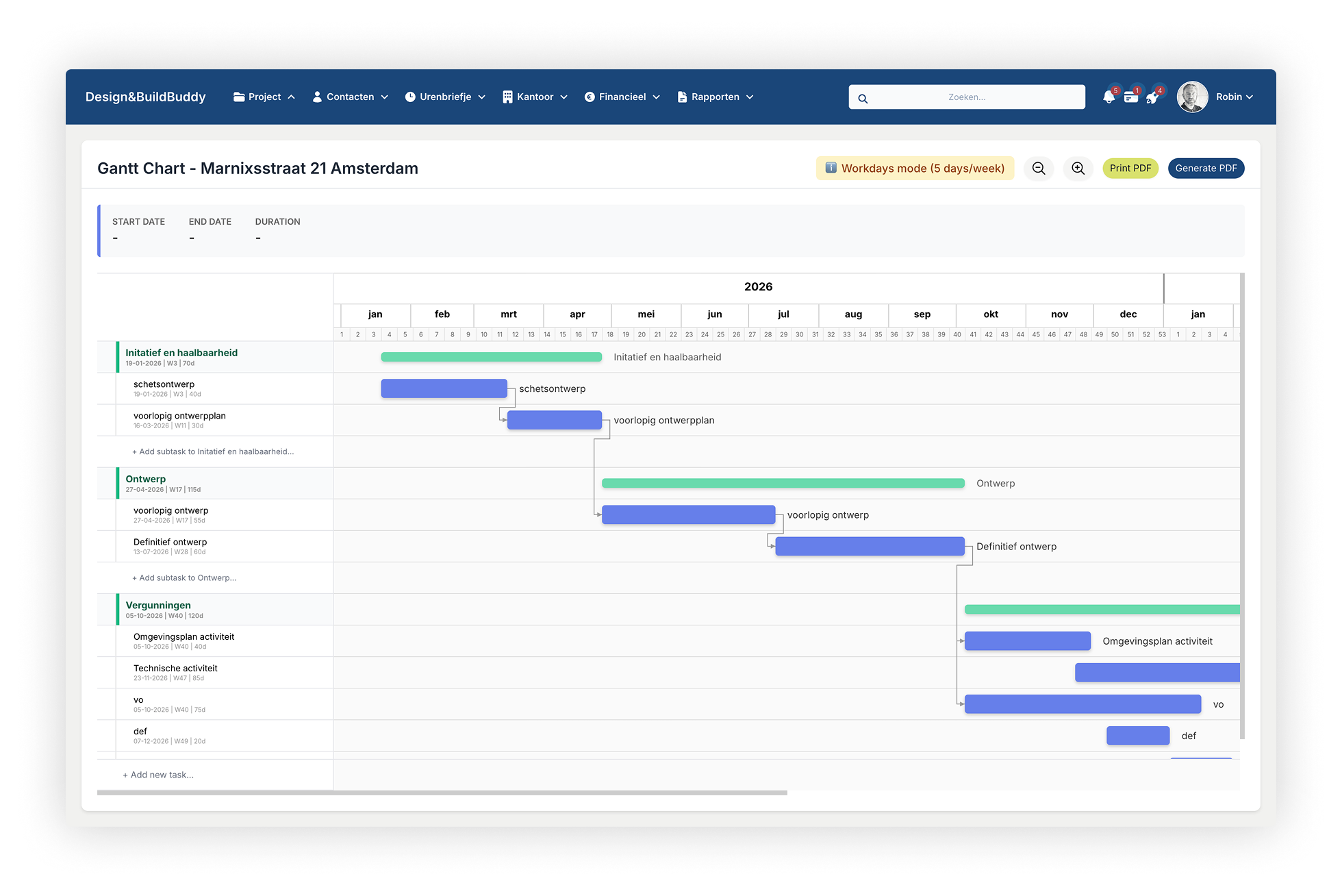 Platform screenshot projectenbeheer