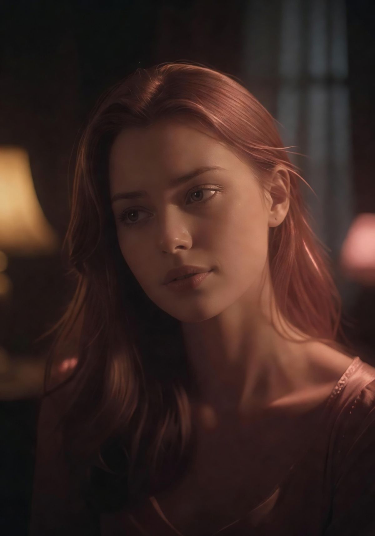 AI companion portrait with warm romantic lighting
