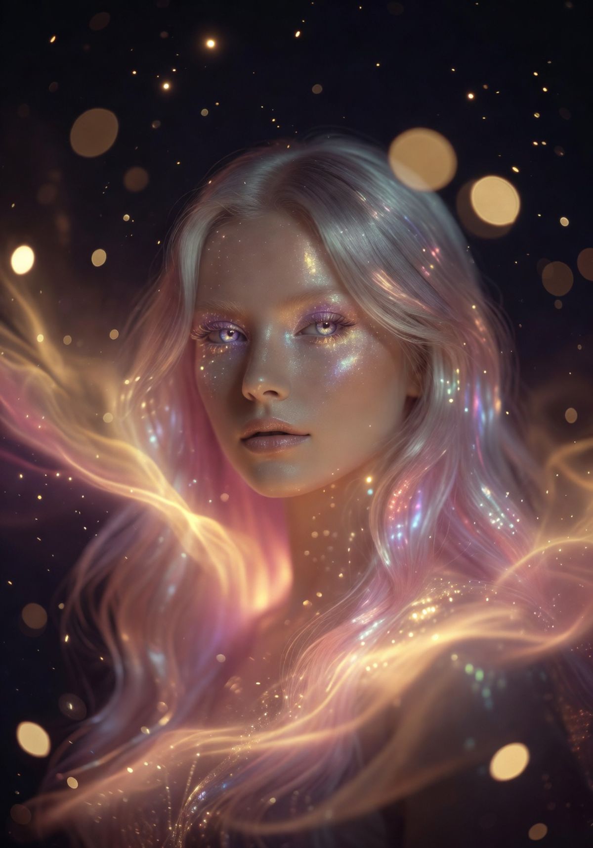 Ethereal custom AI companion with soft aurora lighting