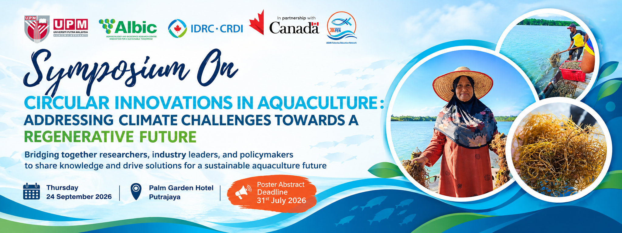 Symposium on Circular Innovations in Aquaculture: Addressing Climate Challenges Towards a Regenerative Future banner