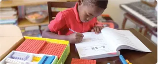 Kid studying