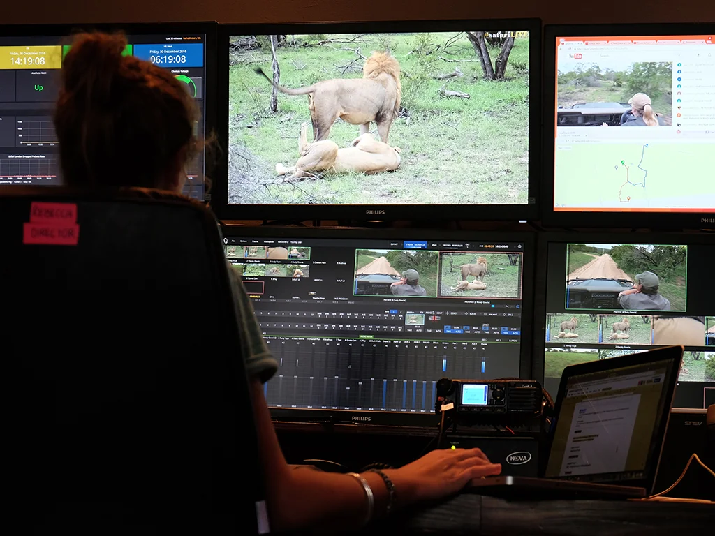 Safari live Natgeo at ChitwaThe #safariLIVE team, in studio waiting for some action to share with guests.