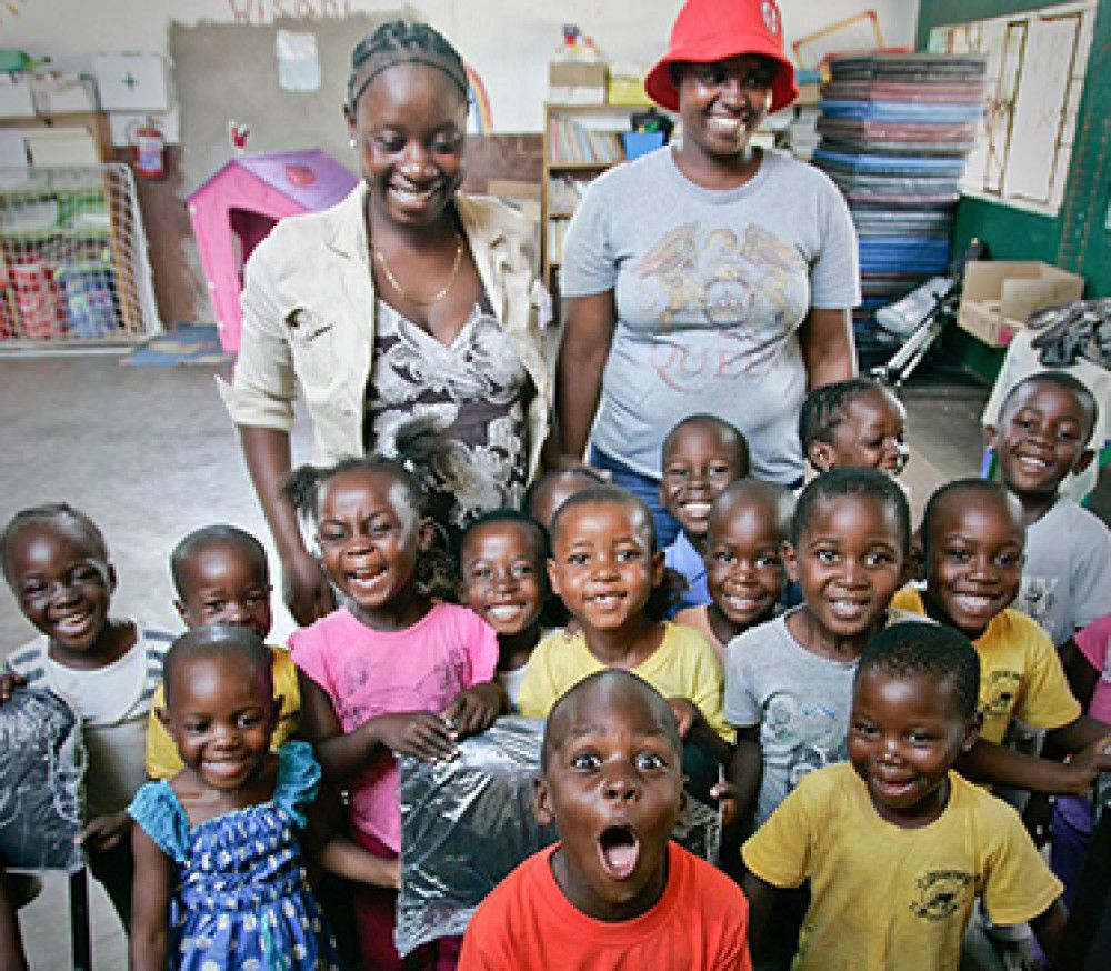 Joyful Children with Caregivers