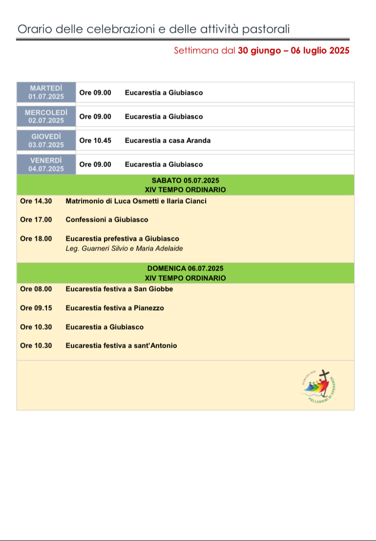 30 giugno 6 luglio 2025