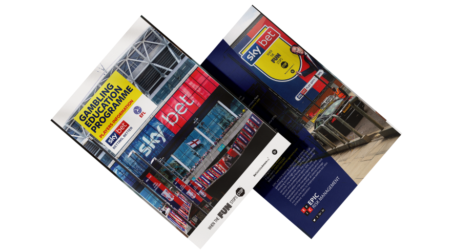 Leaflet design Sky Betting & Gaming & EPIC Risk Management