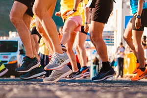 Runners warming up