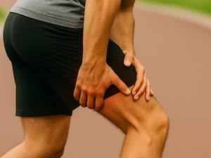 Runner with sore hamstring