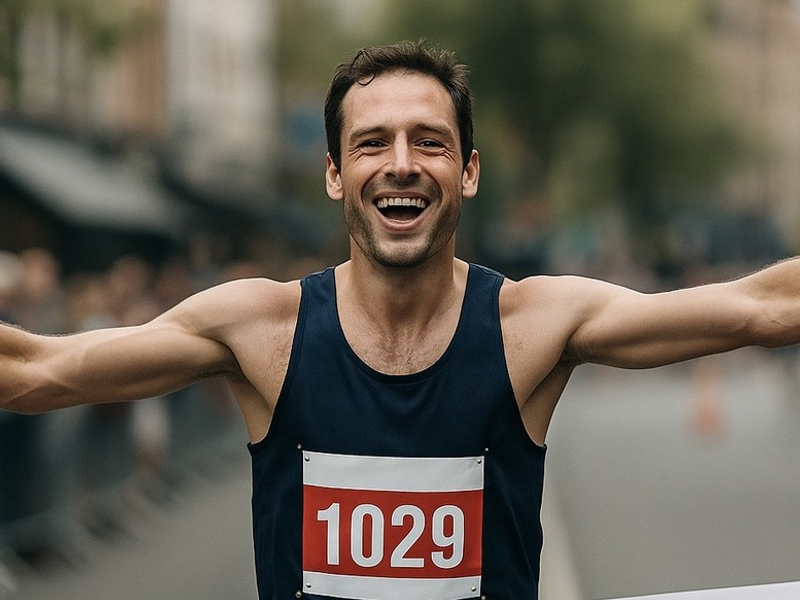 Runner at finish line